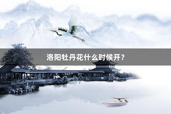 洛阳牡丹花什么时候开？